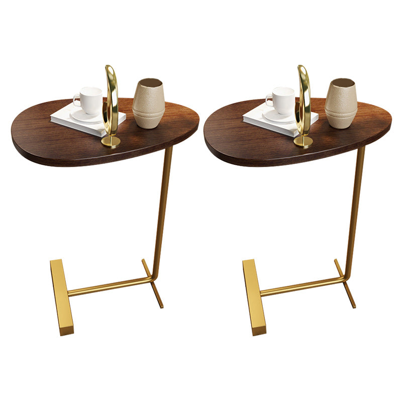 Modernistic Metal C Side Table Geometric Side End Table with Marble Top