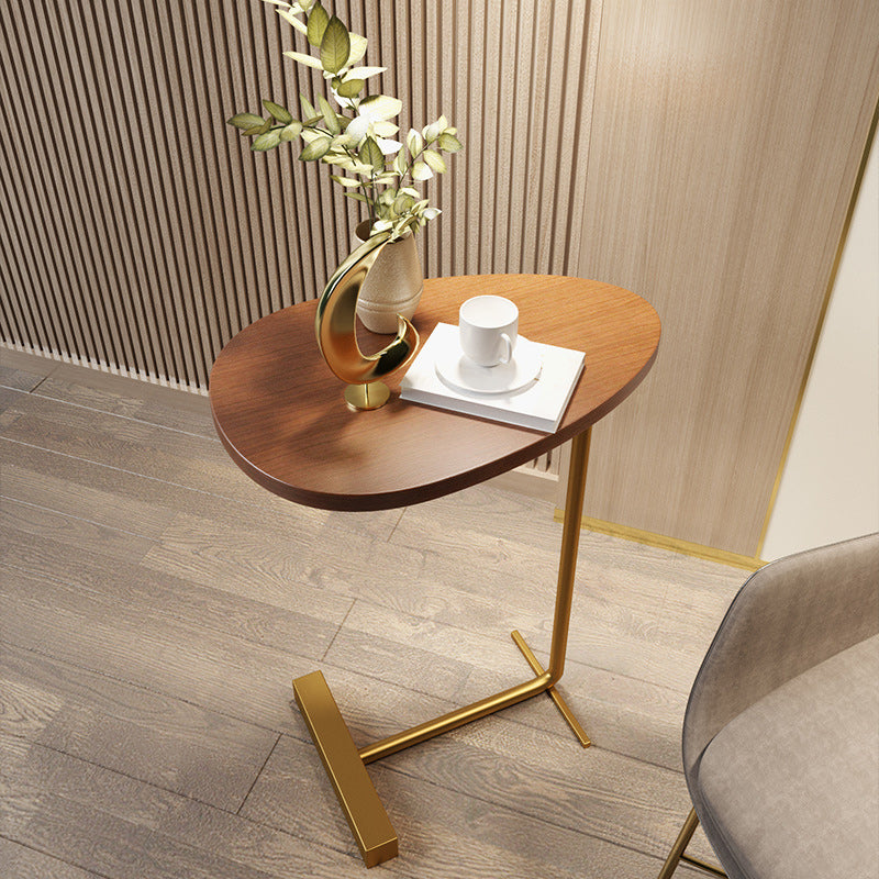 Modernistic Metal C Side Table Geometric Side End Table with Marble Top