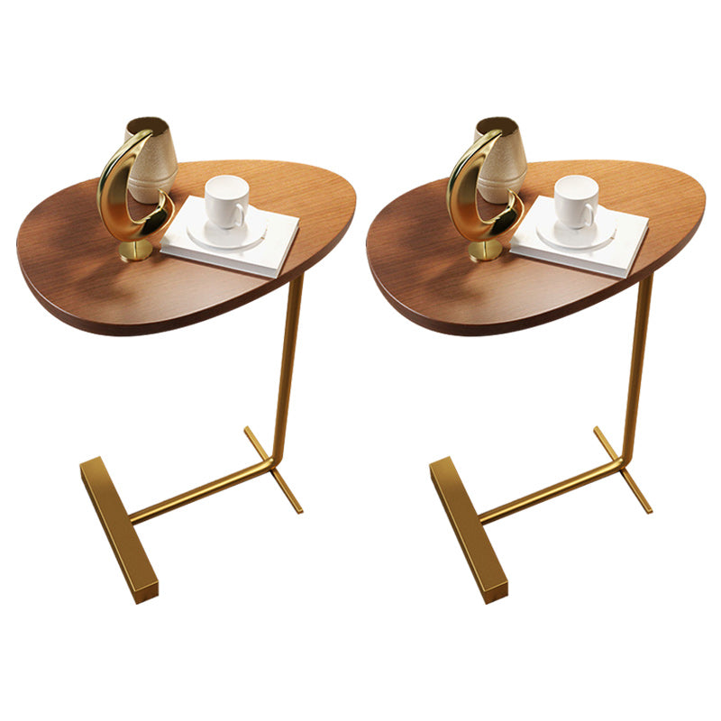 Modernistic Metal C Side Table Geometric Side End Table with Marble Top