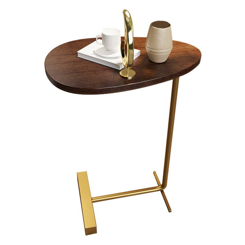 Modernistic Metal C Side Table Geometric Side End Table with Marble Top