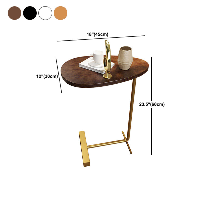 Modernistic Metal C Side Table Geometric Side End Table with Marble Top