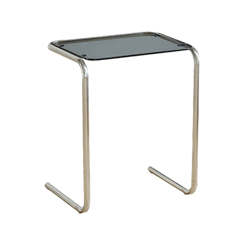 Modernistic Glass Top Corner Table Metal C Side Table for Living Room
