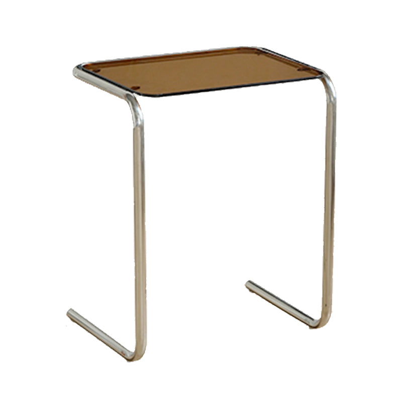 Modernistic Glass Top Corner Table Metal C Side Table for Living Room