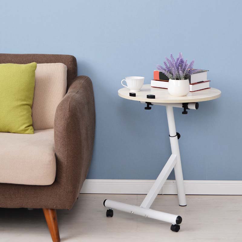 Contemporary Side End Table Round End Slide Table for Living Room