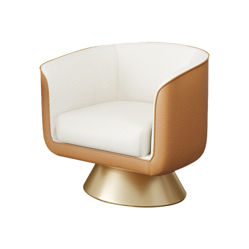 25.59" Wide Barrel Chair Faux Leather Arms Included Chair for Living Room