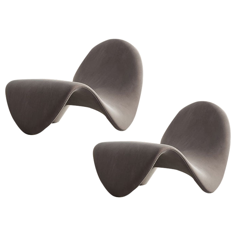 37.79" Wide Armless Chair Tongue Shape Chair with Fixed Backed