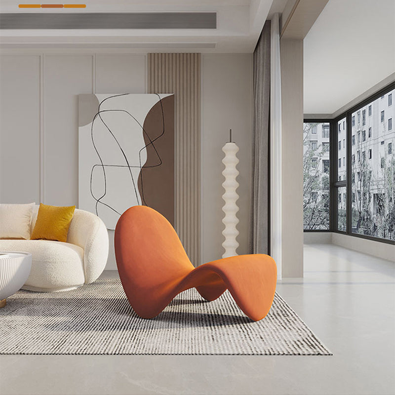 37.79" Wide Armless Chair Tongue Shape Chair with Fixed Backed