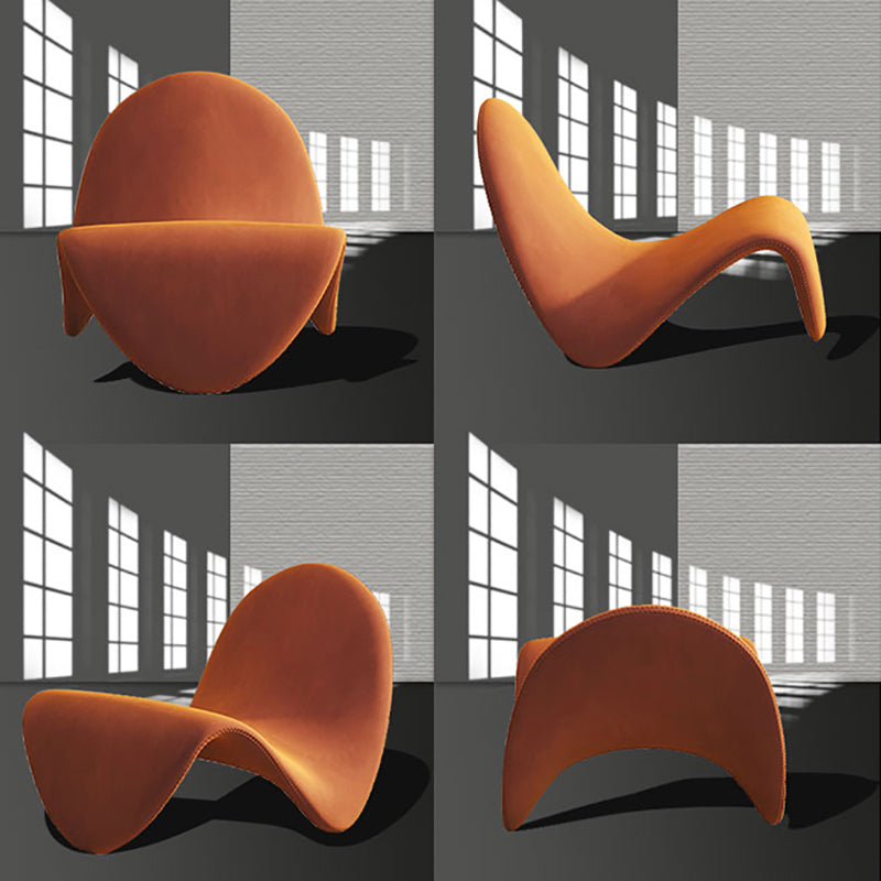 37.79" Wide Armless Chair Tongue Shape Chair with Fixed Backed