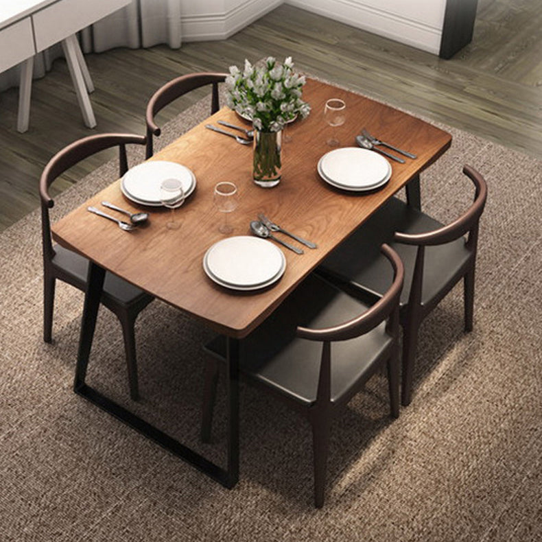 Rectangle Dining Table Pine Solid Wood Dining Table with Sled Base