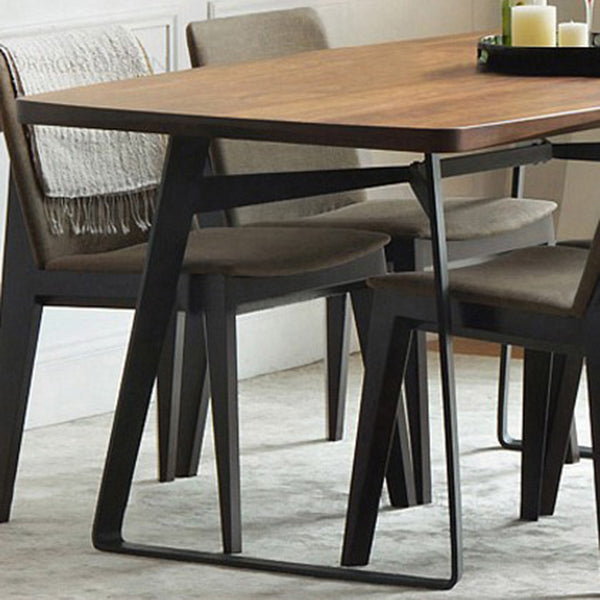 Rectangle Dining Table Pine Solid Wood Dining Table with Sled Base