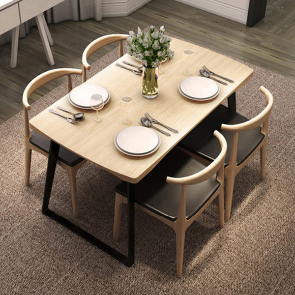 Rectangle Dining Table Pine Solid Wood Dining Table with Sled Base