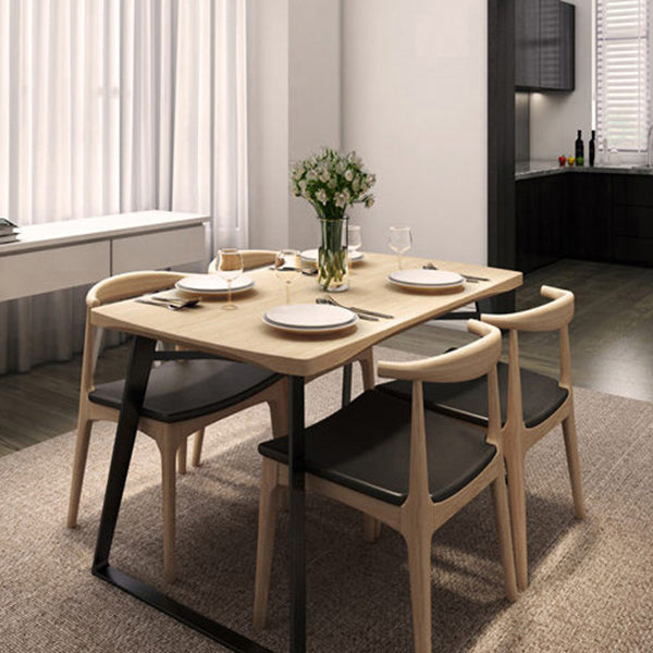 Rectangle Dining Table Pine Solid Wood Dining Table with Sled Base