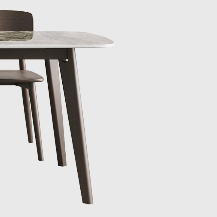 Rectangle Dining Table Oak Solid Wood Base Dining Table with 4 Legs