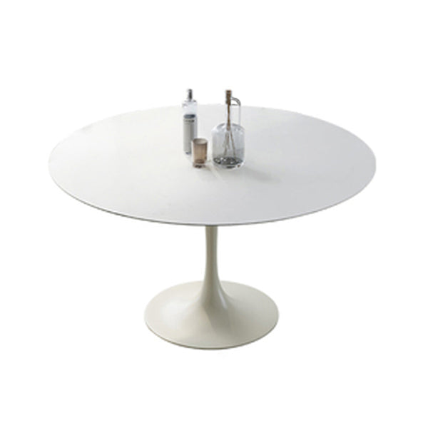 Round Dining Table Tulip Base Dining Table in White for Dining Room