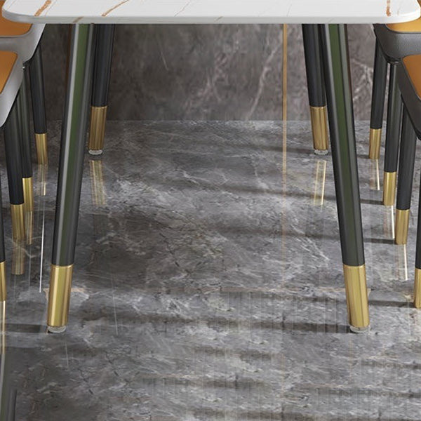 Rectangular Sintered Stone Dining Table Luxury Furniture with 4 Legs in Matte Finish Home