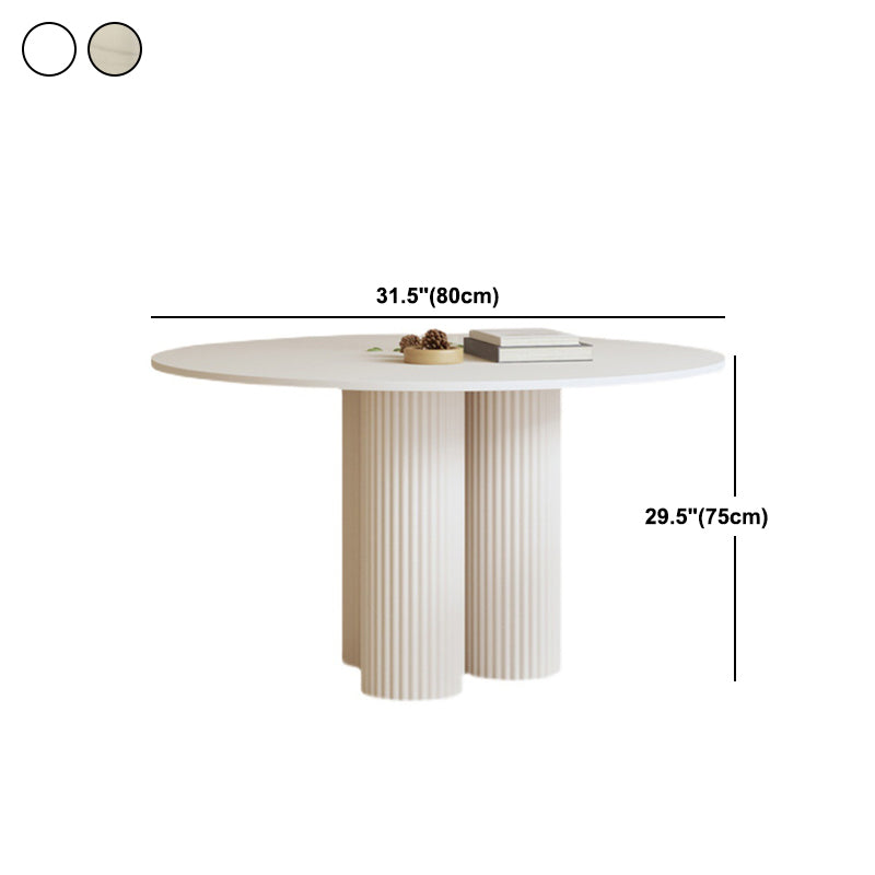 Round Dining Table Modern Furniture with Solid Wood Base for Home