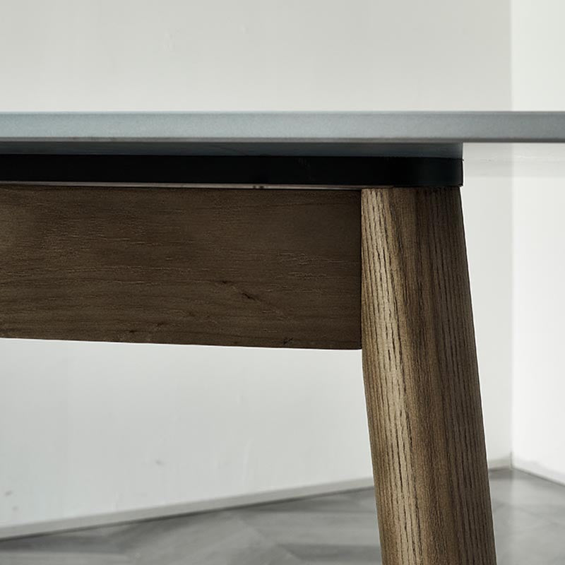 Mid-Century Rectangle Dining Table Solid Wood Base Dining Table for Dining