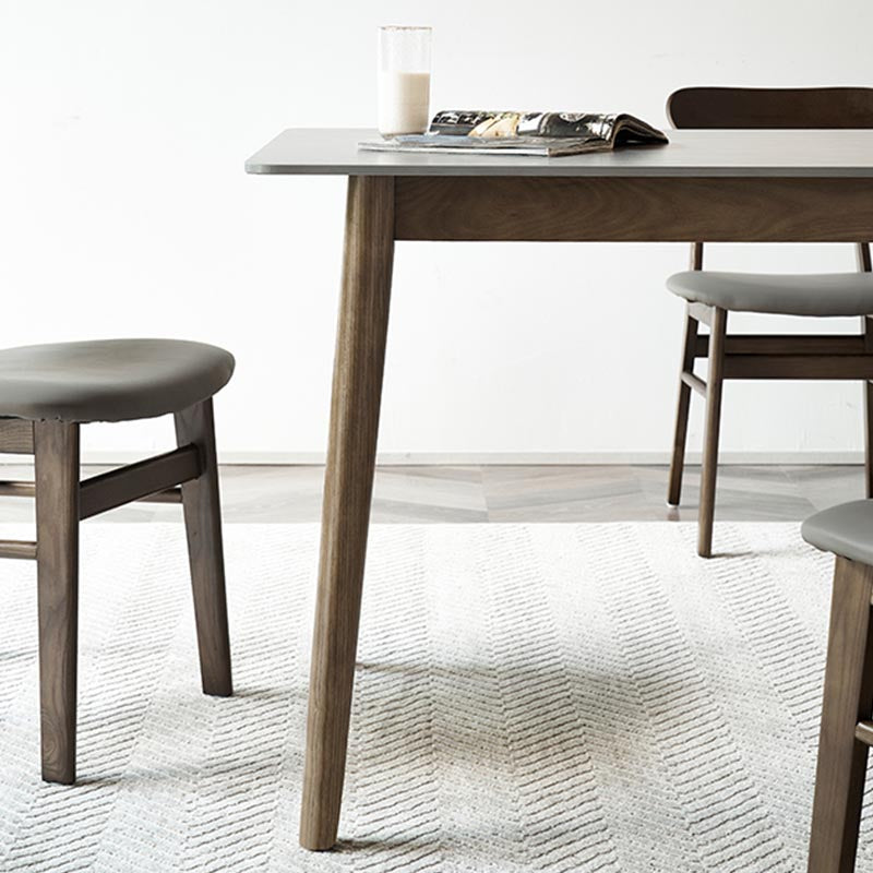 Mid-Century Rectangle Dining Table Solid Wood Base Dining Table for Dining