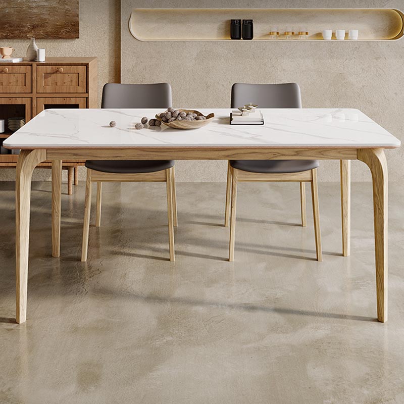 Rectangle Dining Table Solid Wood Base Dining Table for Kitchen