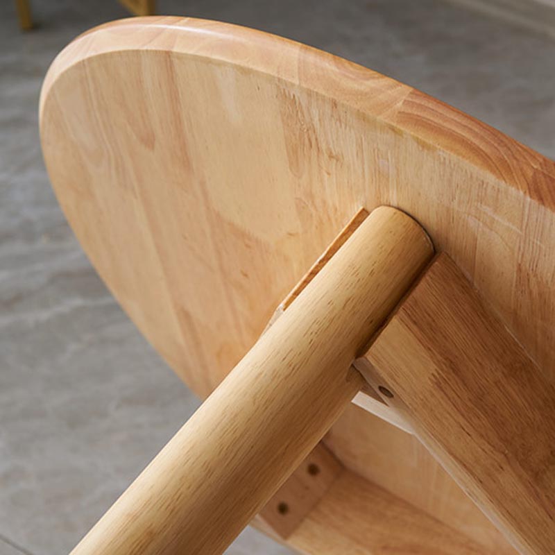 Rubberwood Solid Wood Dining Table Round Dining Table in Walnut and Natural