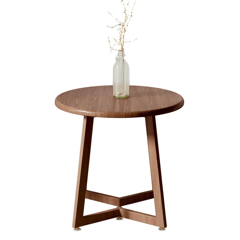 Round Wood Dining Table Sled Base Dining Table in Natural and Walnut