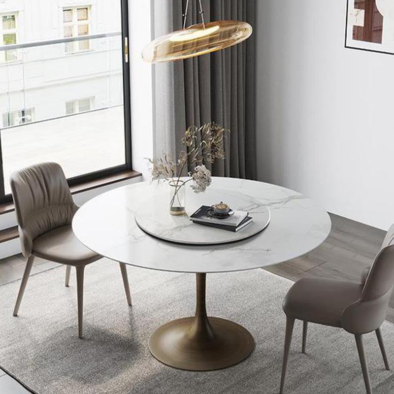 Round Stone Dining Table Tulip Base Dining Table for Dining Room