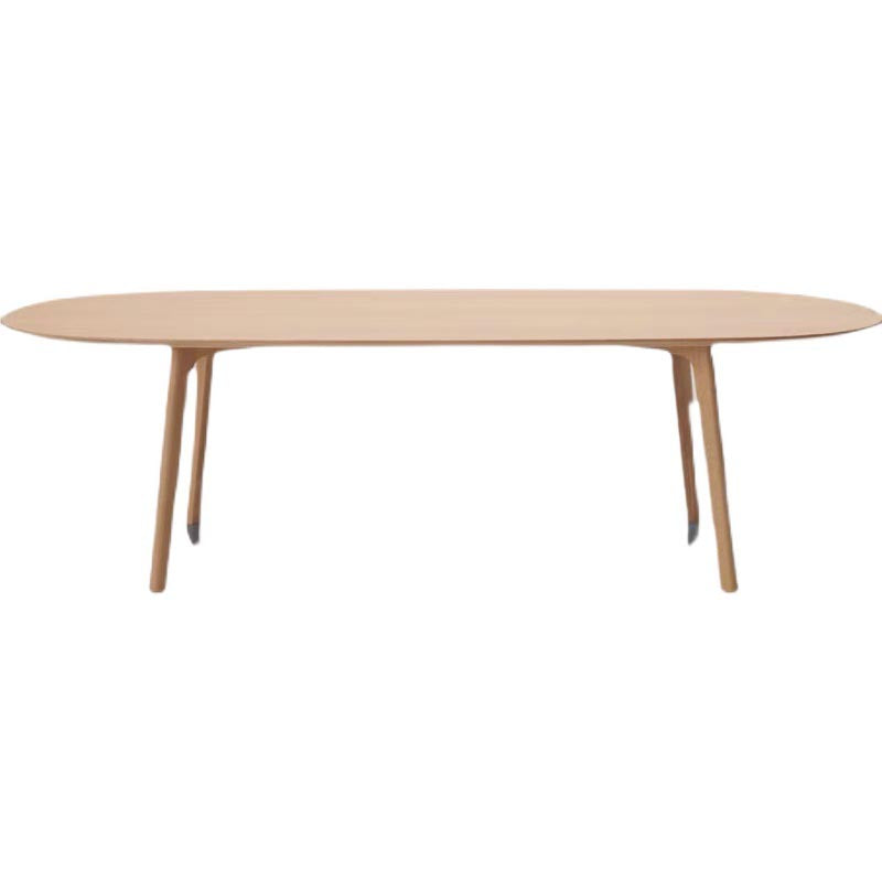 Oval Solid Wood Dining Table Modern Furniture with 4 Legs for Apartment