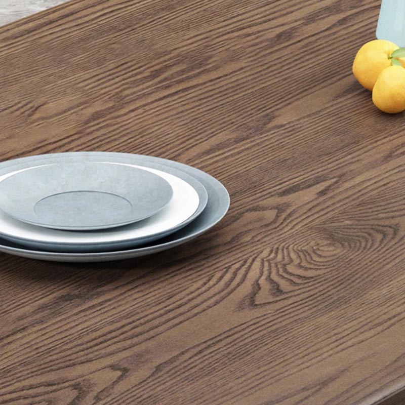 Rectangular Solid Wood Dining Table Modern Natural-brown Furniture with 4 Legs for Home