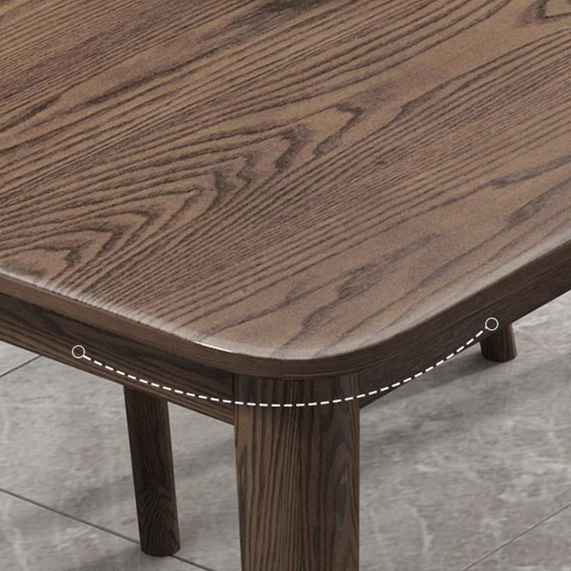 Rectangular Solid Wood Dining Table Modern Natural-brown Furniture with 4 Legs for Home