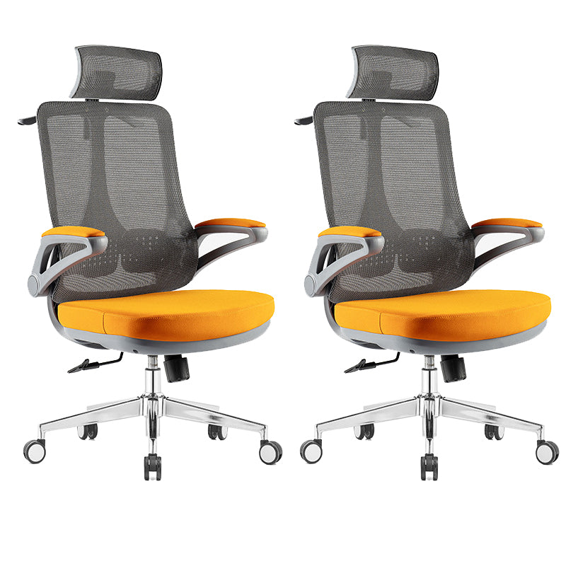 Flip-Up Armrest Office Chair Microfiber Desk High Back Chair Swivel Ergonomic