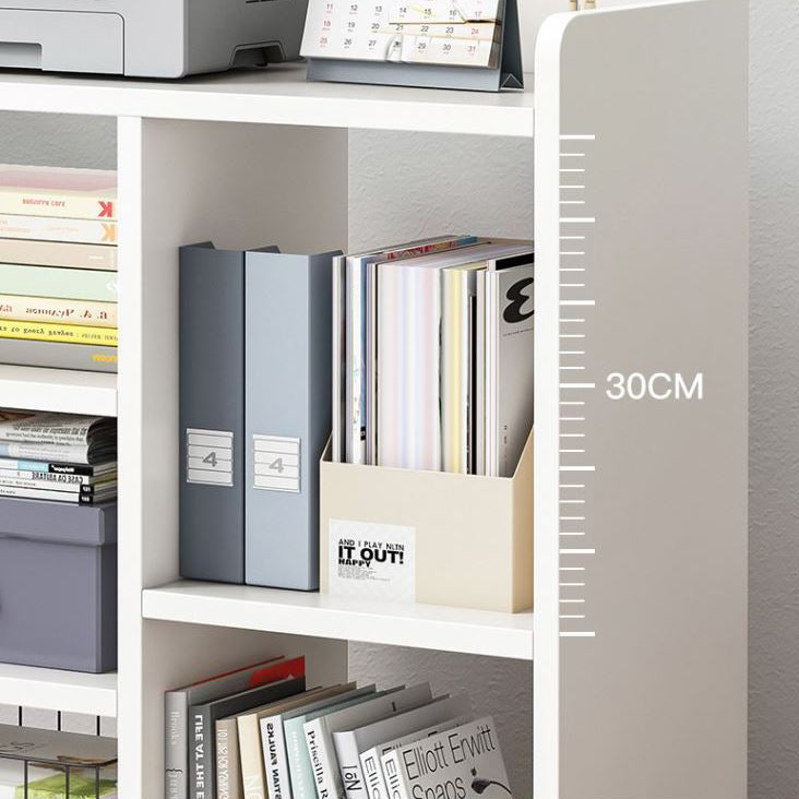 Contemporary Standard Bookshelf Engineered Wood Bookcase with Caster