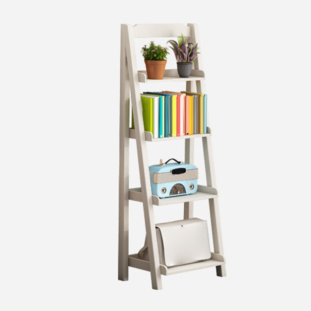 Solid Wood Bookshelf Modern Ladder Bookshelf 55.1" H X 14.2" W