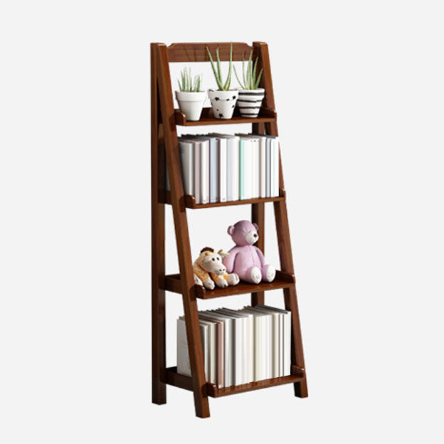 Solid Wood Bookshelf Modern Ladder Bookshelf 55.1" H X 14.2" W