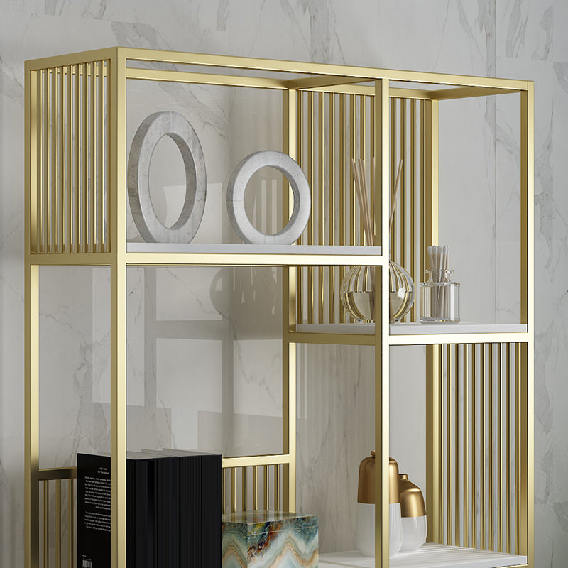 Modern Metel Bookcase Gold Etagere Bookshelf for Living Room 70.9" H X 11.8" W
