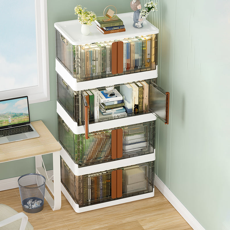 Urban Plastic/Acrylic Shelf Bookcase Folding Bookshelf with Doors