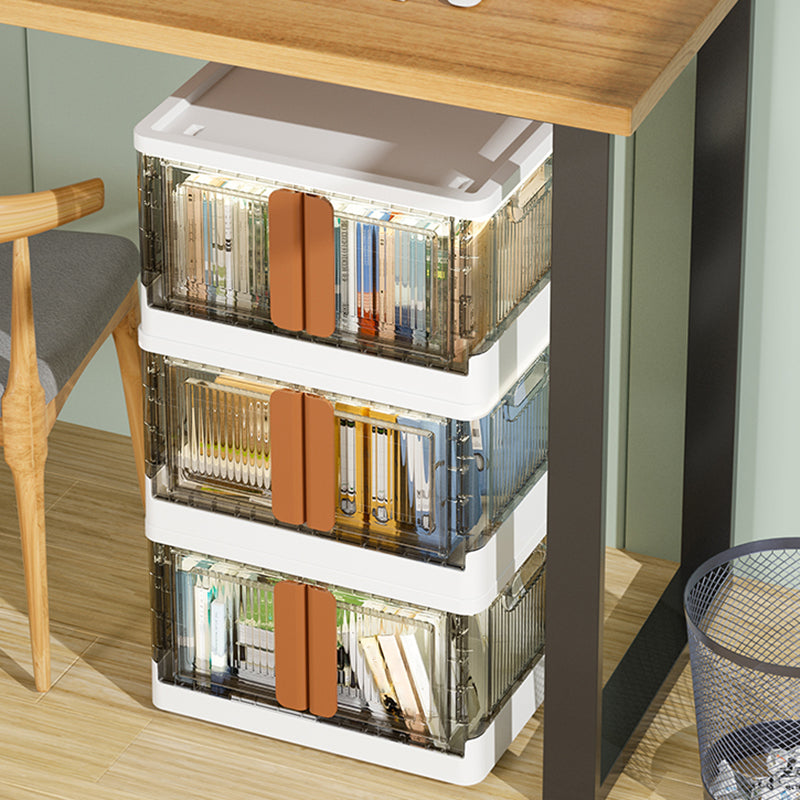Urban Plastic/Acrylic Shelf Bookcase Folding Bookshelf with Doors