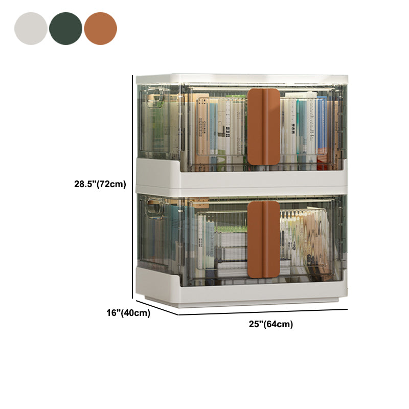 Urban Plastic/Acrylic Shelf Bookcase Folding Bookshelf with Doors