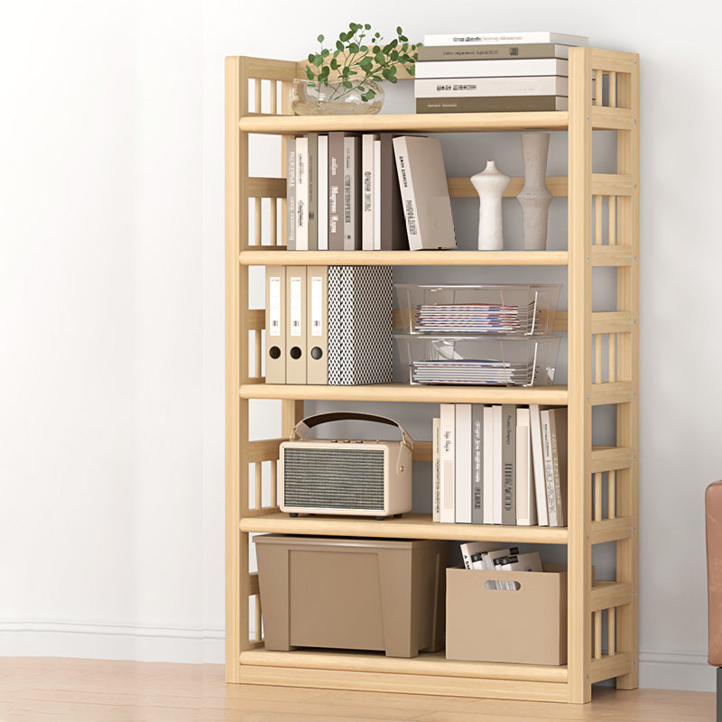 Contemporary Pine Shelf Bookcase Standard Natural Open Bookcase