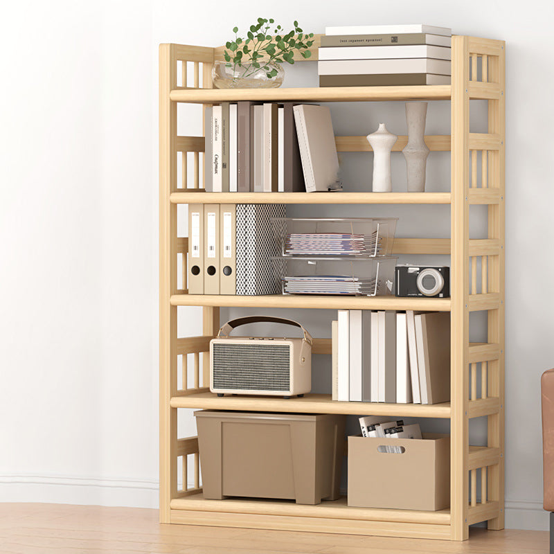 Contemporary Pine Shelf Bookcase Standard Natural Open Bookcase