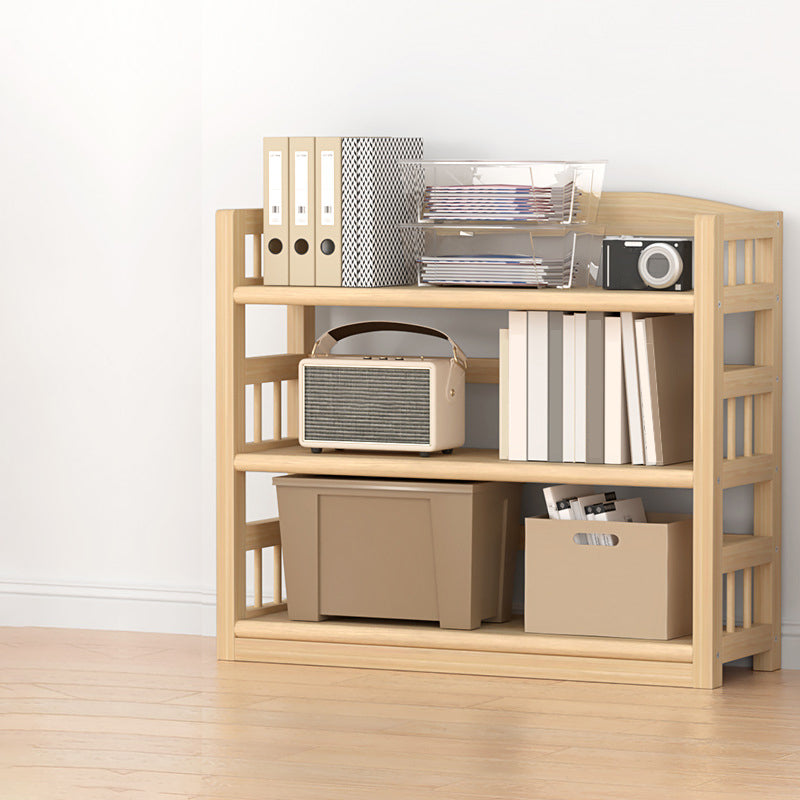 Contemporary Pine Shelf Bookcase Standard Natural Open Bookcase
