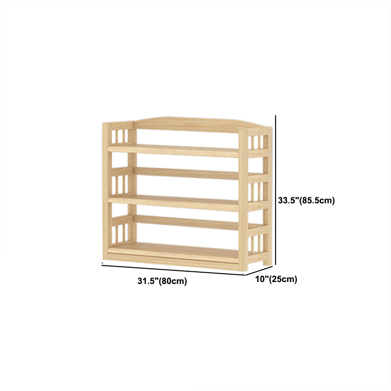 Contemporary Pine Shelf Bookcase Standard Natural Open Bookcase