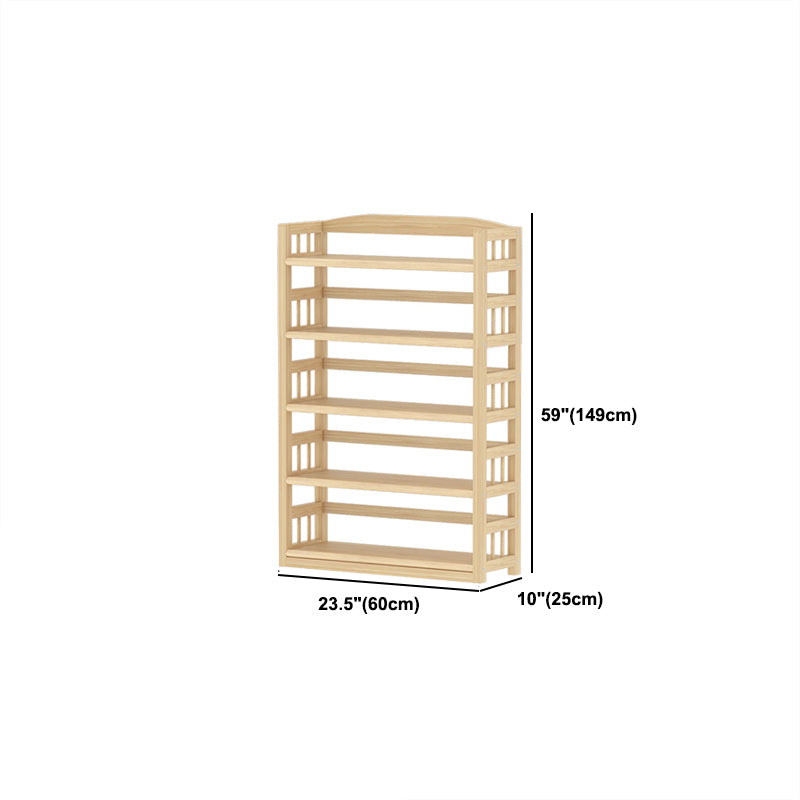 Contemporary Pine Shelf Bookcase Standard Natural Open Bookcase
