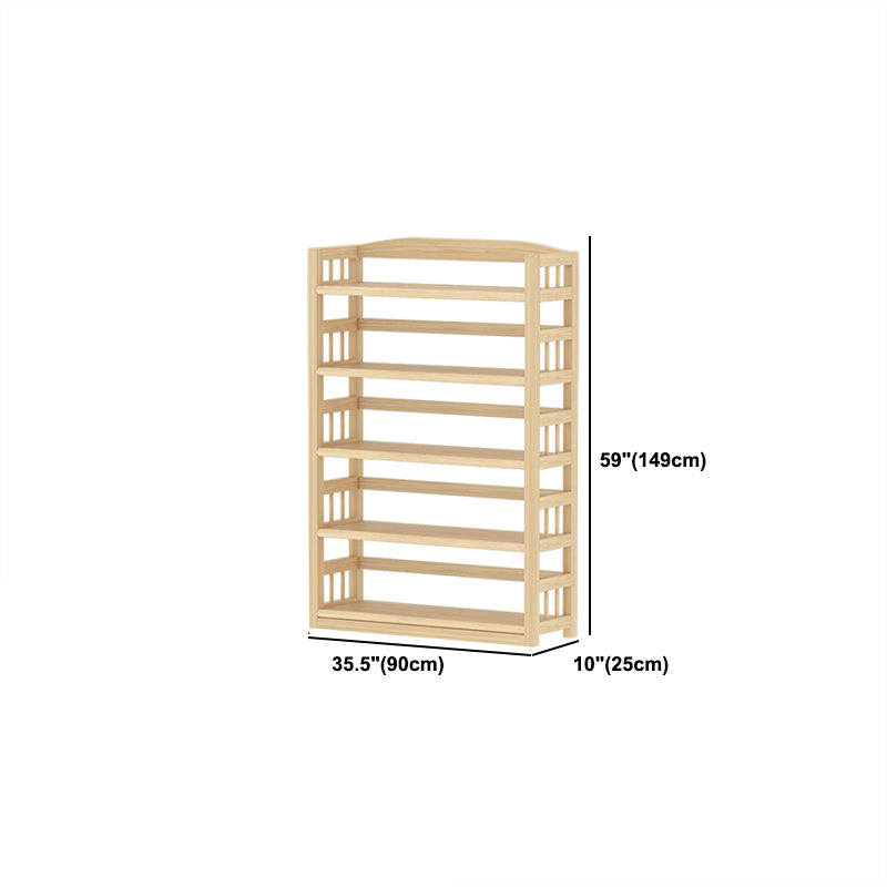 Contemporary Pine Shelf Bookcase Standard Natural Open Bookcase