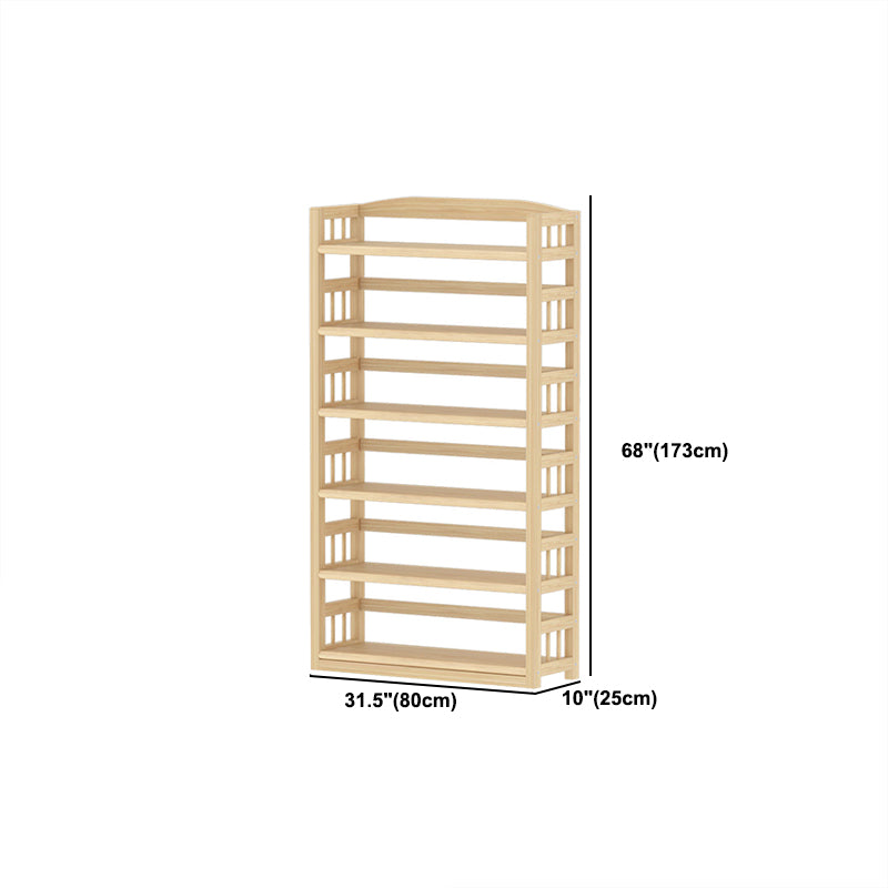 Contemporary Pine Shelf Bookcase Standard Natural Open Bookcase