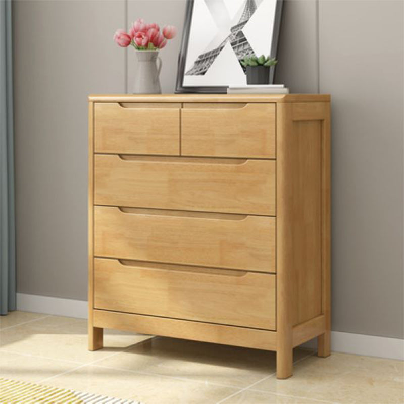 Contemporary Vertical Bedroom Chest Wooden Storage Chest with Drawers