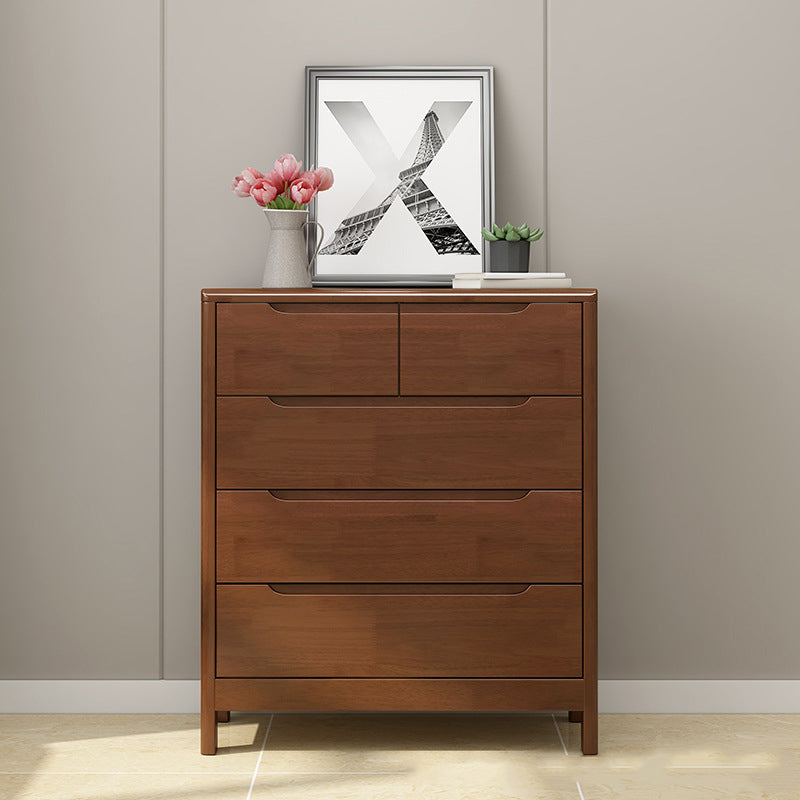 Contemporary Vertical Bedroom Chest Wooden Storage Chest with Drawers