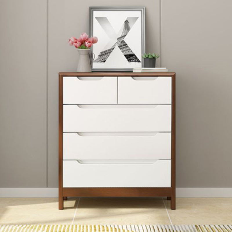 Contemporary Vertical Bedroom Chest Wooden Storage Chest with Drawers