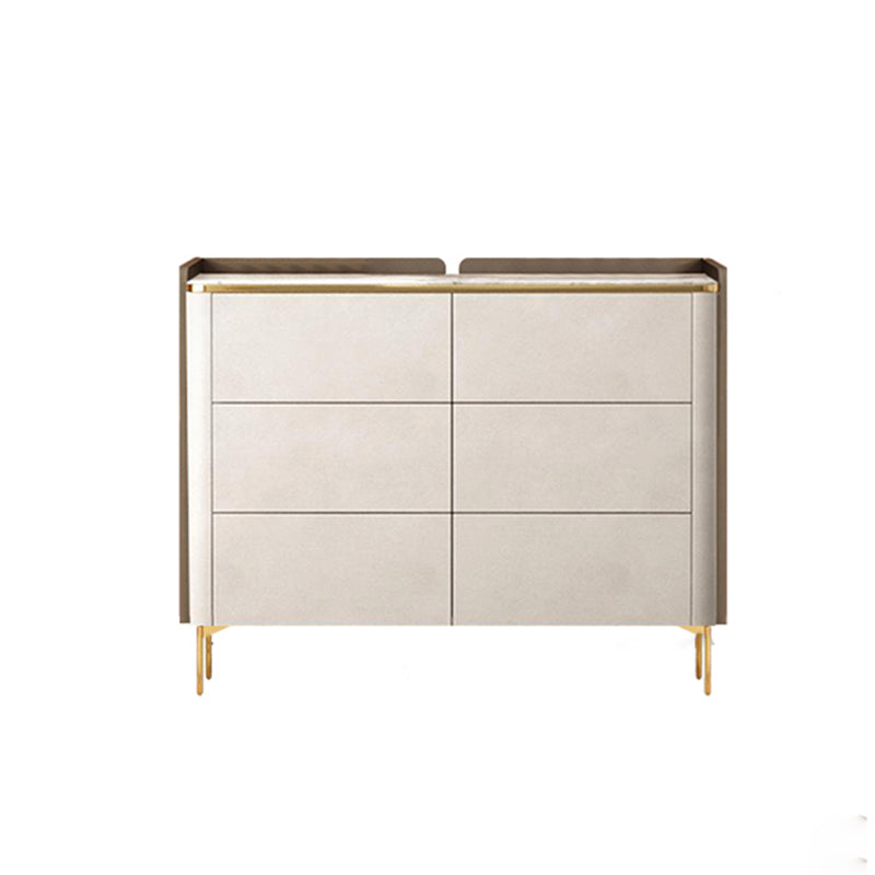 11.7-inch Width Glam Dresser Stone Storage Chest Dresser with 6 Drawers