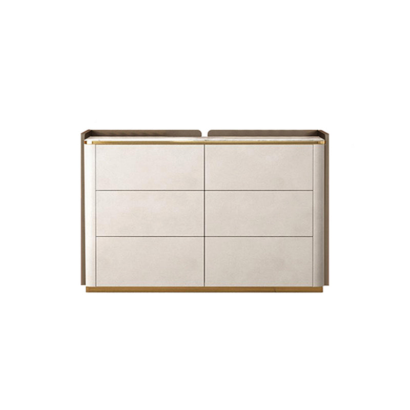 11.7-inch Width Glam Dresser Stone Storage Chest Dresser with 6 Drawers