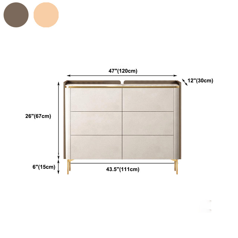 11.7-inch Width Glam Dresser Stone Storage Chest Dresser with 6 Drawers